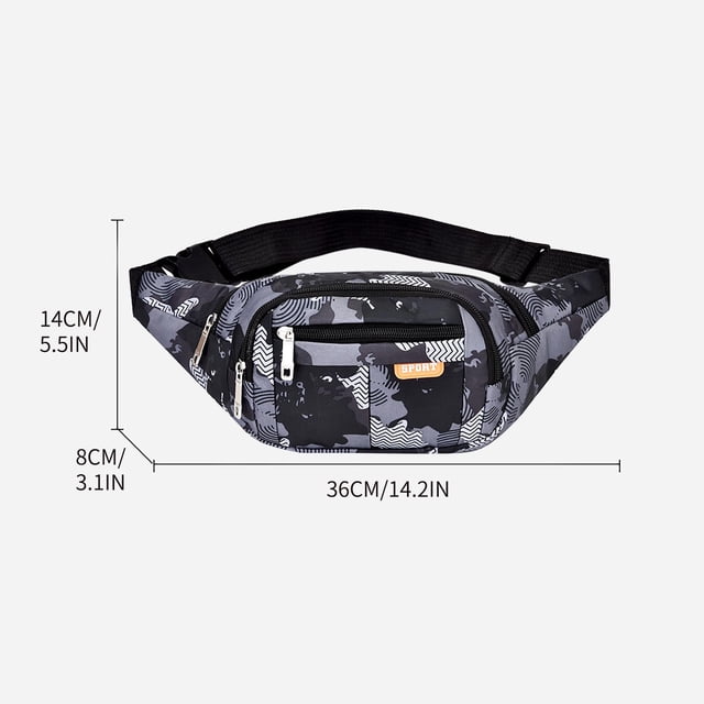 Sac Banane, Sac Banane en Nylon Résistant à l'Eau, Sac Banane Bandoulière Ajustable pour Voyage, Randonnée, Course et Sports de Plein Air