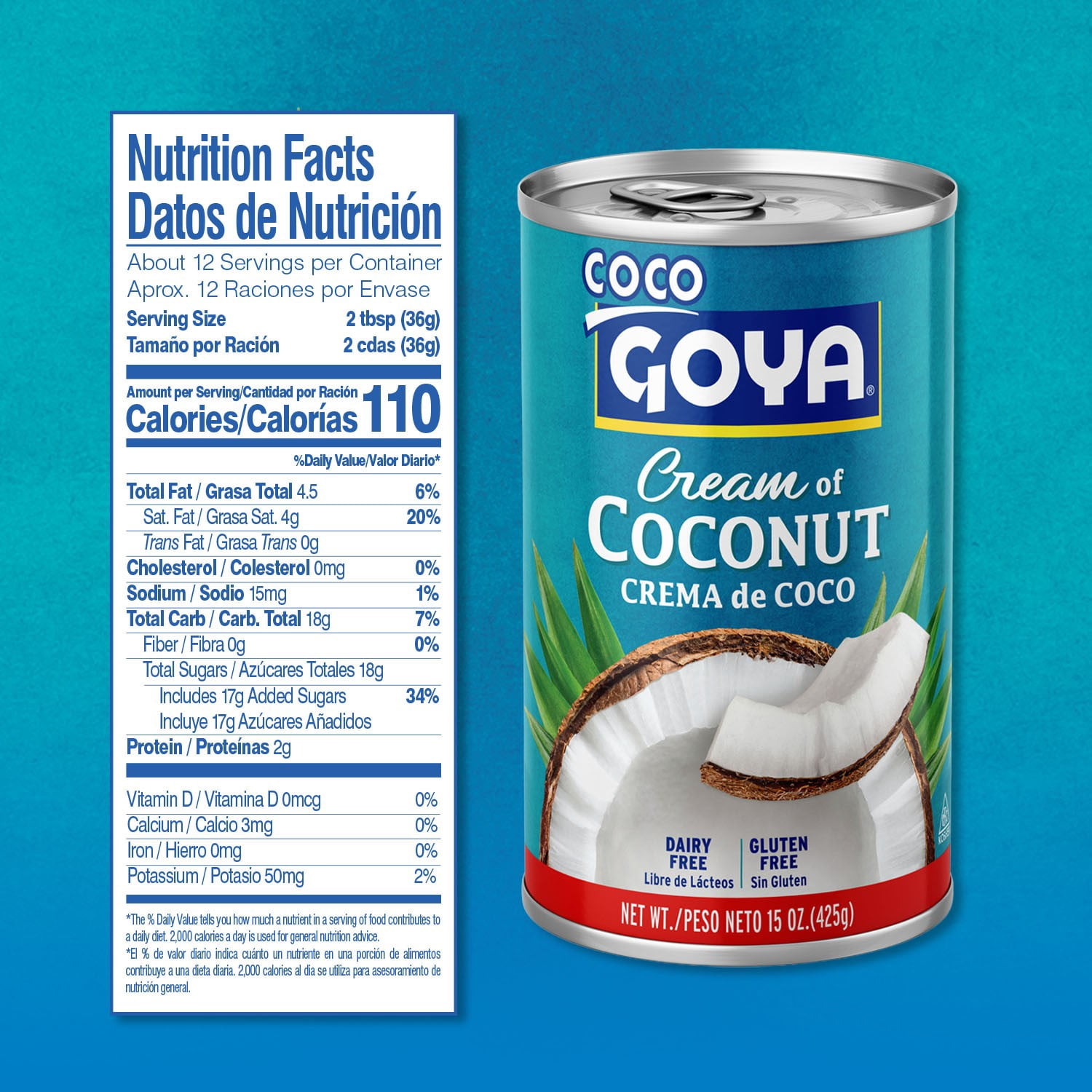 (3 pack) GOYA Cream of Coconut 15 oz Can