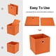 thumbnail image 5 of HSDT Contenedores de cubos de almacenamiento naranja 11x11x11 Cubos de cubículos Cestas organizadoras Cajones de almacenamiento de tela Cajas de almacenamiento de cubos plegables Inserciones de cubos, 5 of 5