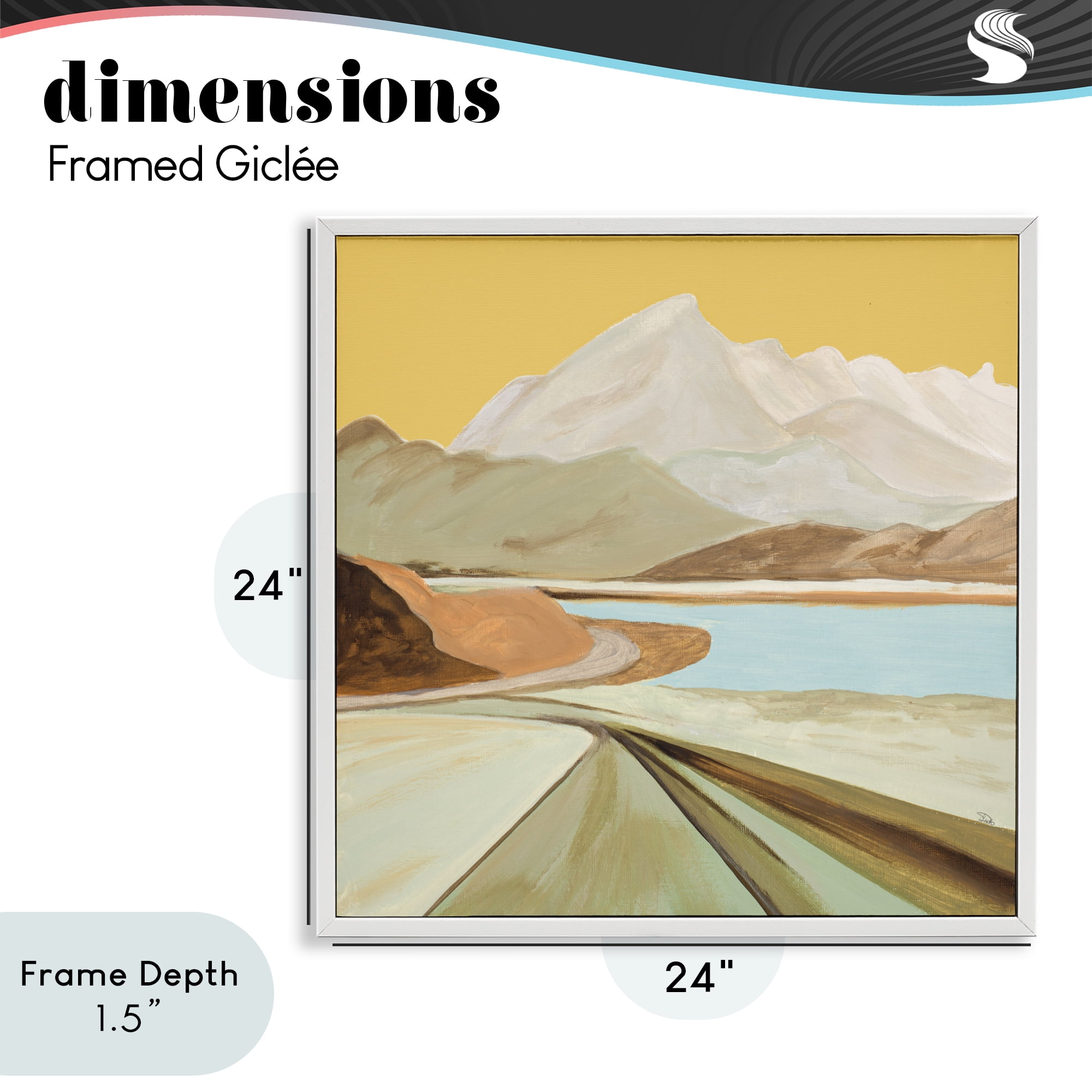 Stupell Industries Retorno Mountain Sunrise White Framed Giclee Art, design by Patricia Pinto