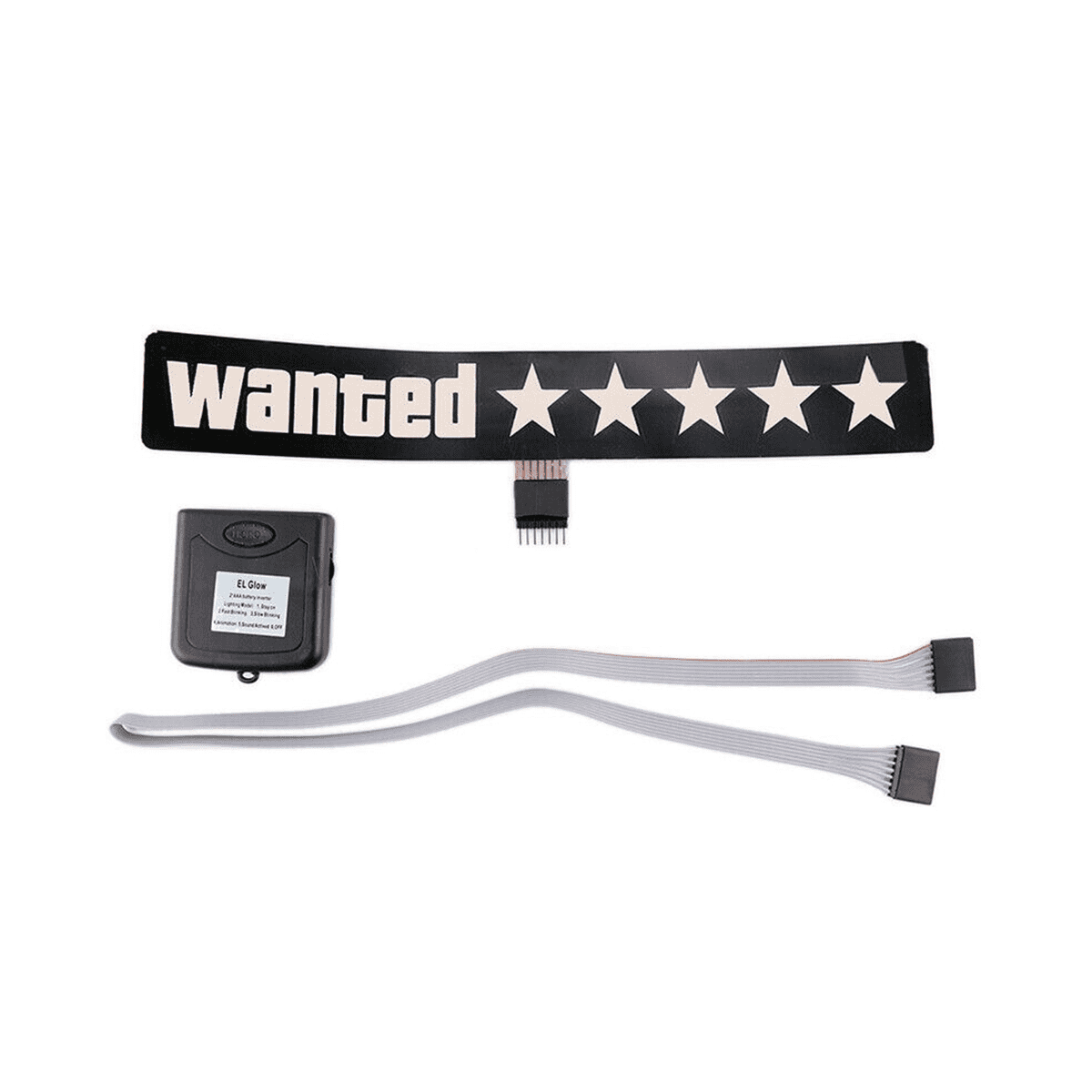Windshield Electric 5 Stars Wanted Car LED Sign Light Up Window Stickers  JDM Glow Panel