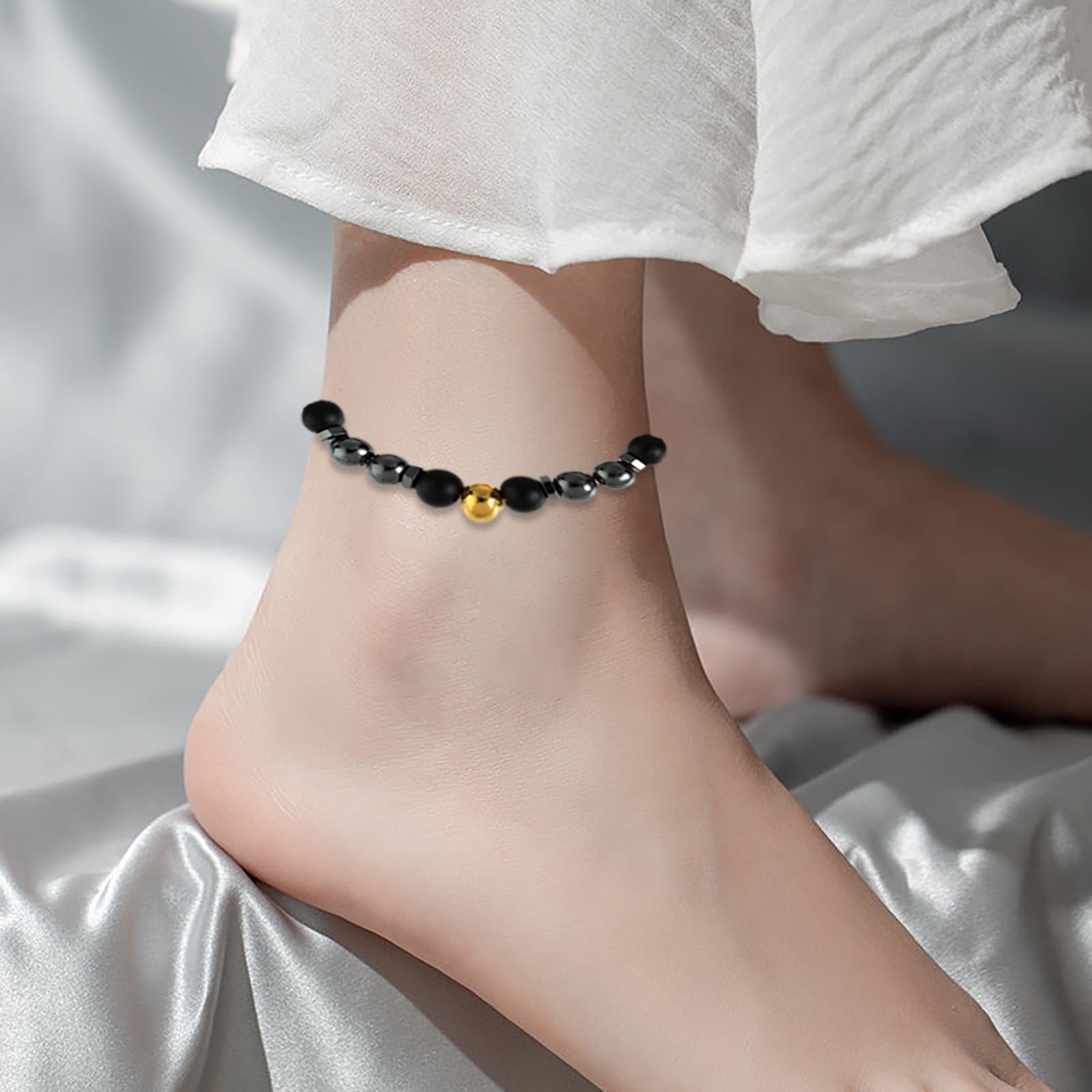 one #leg #black #anklet Rippling Rhinestone Black Anklet | Black ankle  bracelet, Black anklet, Ankle bracelets
