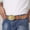 Brown, variant on Unisex Western Punk Single‑Row Belt, Retro Floral Embossed Faux Leather Strap, Adjustable Size, Cowboy‑Inspired Casual Jeans Wear, Western Belt Buckle Black 105