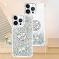 thumbnail image 2 of Liquid Quicksand Case for iPhone 16 Pro Max 6.9" with Diamond Kickstand, Soft TPU Luxury Fun Glitter Sparkle Flowing Clear Bling Cover Case for Apple iPhone 16 Pro Max. -Silver, 2 of 14
