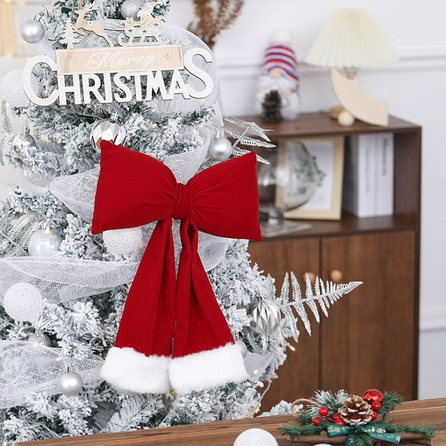 Festive Bow Holiday Decorations for Wreaths and Wrapping Cheerful Atmosphere Creation Velvety
