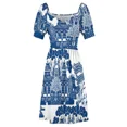 thumbnail image 5 of Blue Willow Chinoiserie Blue And White Porcelain Inspiration Sleeveless Dress summer woman dress 2024, 5 of 6