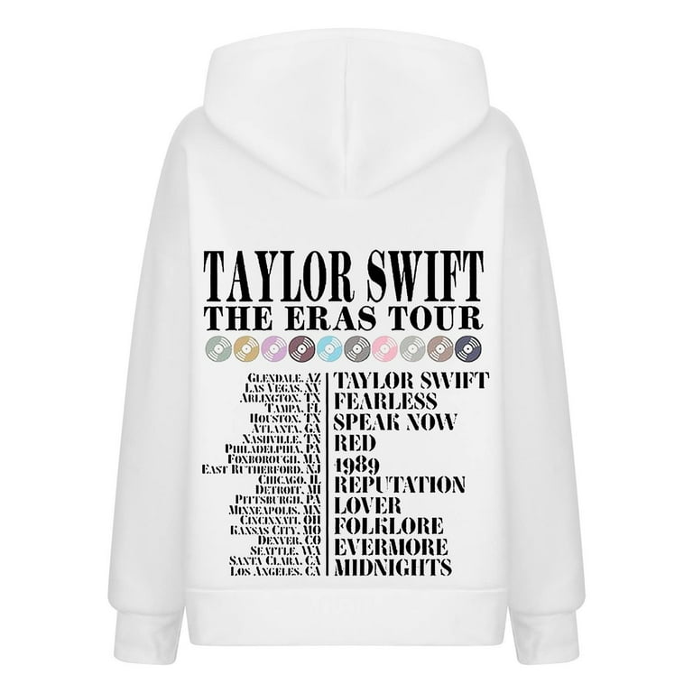 Taylor Swift Eras Tour Official Merch Black Hoodie Hooded Unisex