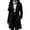 Black, variant on Women's Double Breasted Wool Coat, Notch Lapel Winter Overcoat, Knee Length Slim Fit Trench, Tailored Wool Blend Coat, Business Casual Outerwear Beige L