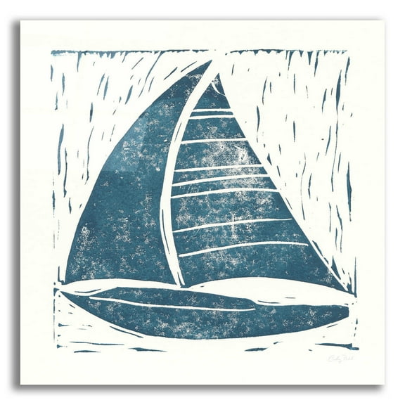 Epic Art 'Nautical Collage on White IV' by Courtney Prahl, Acrylic Glass Wall Art, 12"x12"