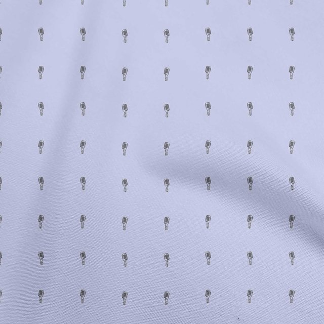 oneOone Cotton Cambric Light Purple Fabric Retro Microphone Sewing Craft Projects Fabric Prints By Yard 56 Inch Wide