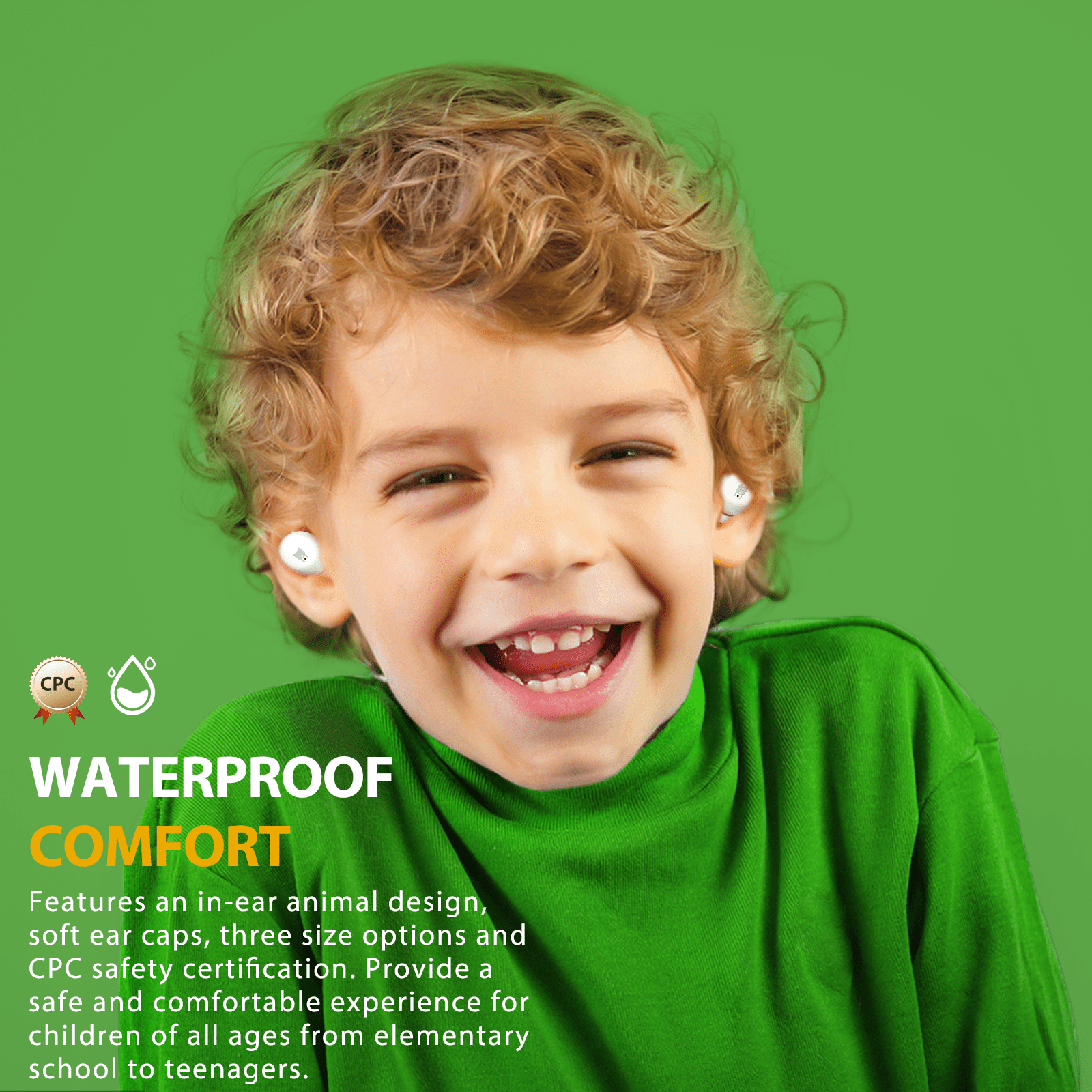 Earbuds for Kids - 85dB Volume Limit, 30H Playtime, Kids Headphones with Mic, Fast Charging, Small Ear Buds for Tablet/Travel/School