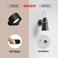 thumbnail image 4 of Vägglampa LED Vägglampa Uppladdningsbart Batteri Vägglampa med 3 Färglägen 3 Ljusstyrkenivåer, 360° Rotera Magnetisk Kula Touch Control, Inomhus, 4 of 5
