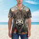 thumbnail image 2 of Balery Butterfly Cow With Flowers Camisas hawaianas de manga corta para hombre, camisas playeras de corte holgado, camisas de vacaciones con botones,Large, 2 of 7