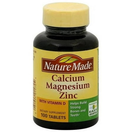 Nature Made Calcium Magnésium Zinc avec la vitamine D Comprimés, 100 CT (Paquet de 3)