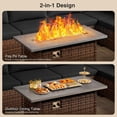 thumbnail image 6 of Noelse 8 Piece Outdoor Patio Furniture Set with 45" Propane Gas Fire Pit Table, Outdoor Sectional Conversation Set Wicker Rattan Sofa Set with Coffee Table, Black, 6 of 8