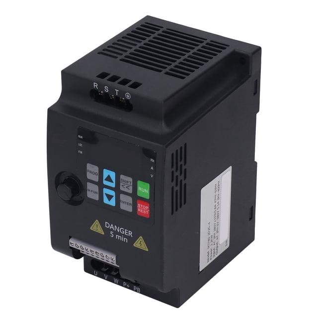 Convertidor De Frecuencia, Operación Automática PC Aluminio Trifásico Mini Convertidor De Frecuencia Salida AC0-380V Para Control De Motor Para Bombas