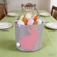 thumbnail image 7 of AZXY Pink Large Easter Basket 9"x10", Empty Bunny Easter Gift Basket with Pom-Pom Tail for Kids Boys Girls, Reusable Storage Gifting Basket for Easter Candy Egg Hunting, 7 of 7