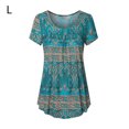 thumbnail image 1 of Yingyy T-shirt Femme Col Rond Manches Courtes Haut Robe Imprimée T-shirt, 1 of 6