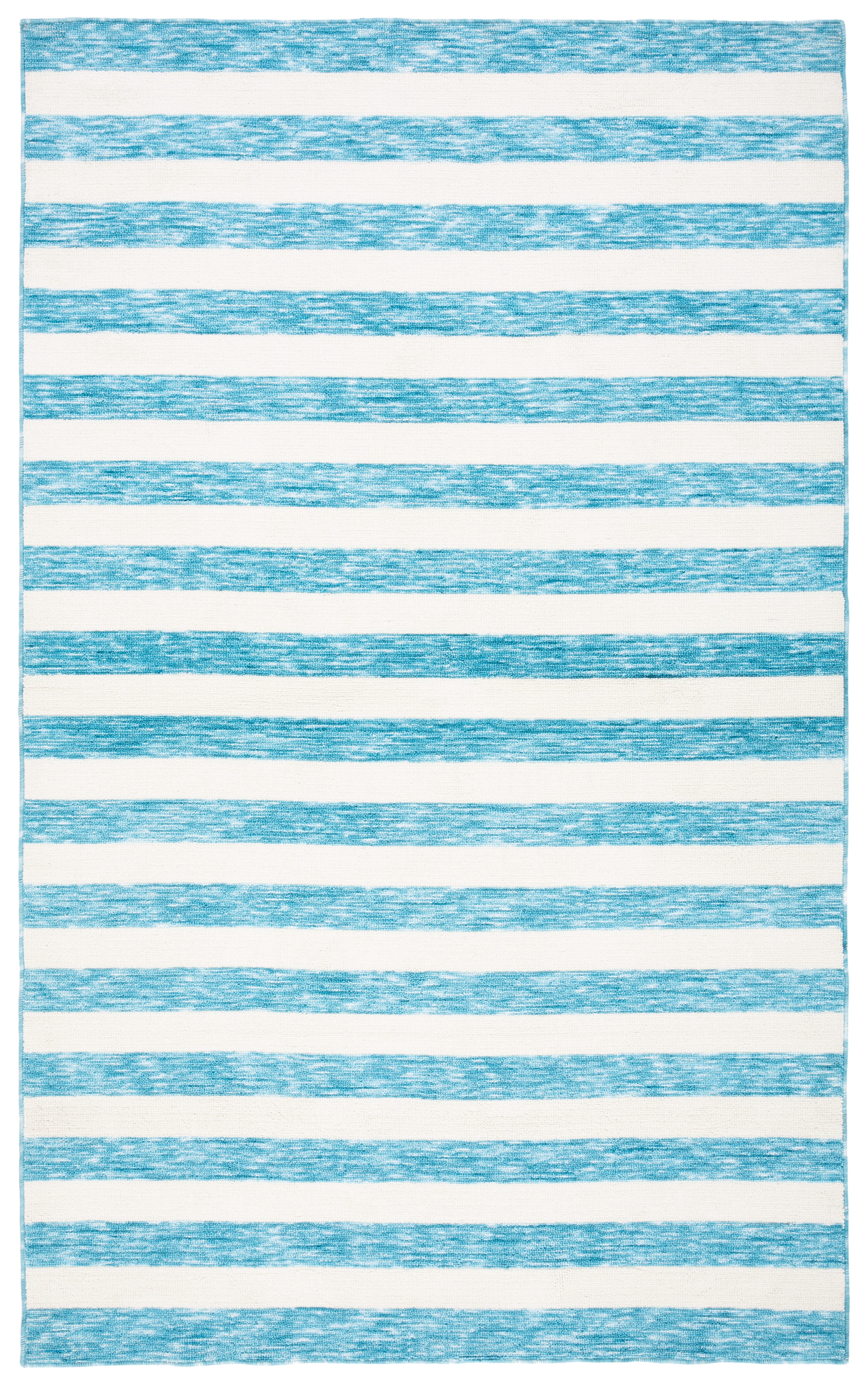 Safavieh Easy Care Fergal Striped Polyester Machine Washable Area Rug, Blue/Ivory, 4' x 6'