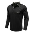 thumbnail image 6 of Tawop Mens Shirts Casual Stylish Mens Pocket Tees Long Sleeve Polo Shirts Henley Flip Collar Black L, 6 of 6