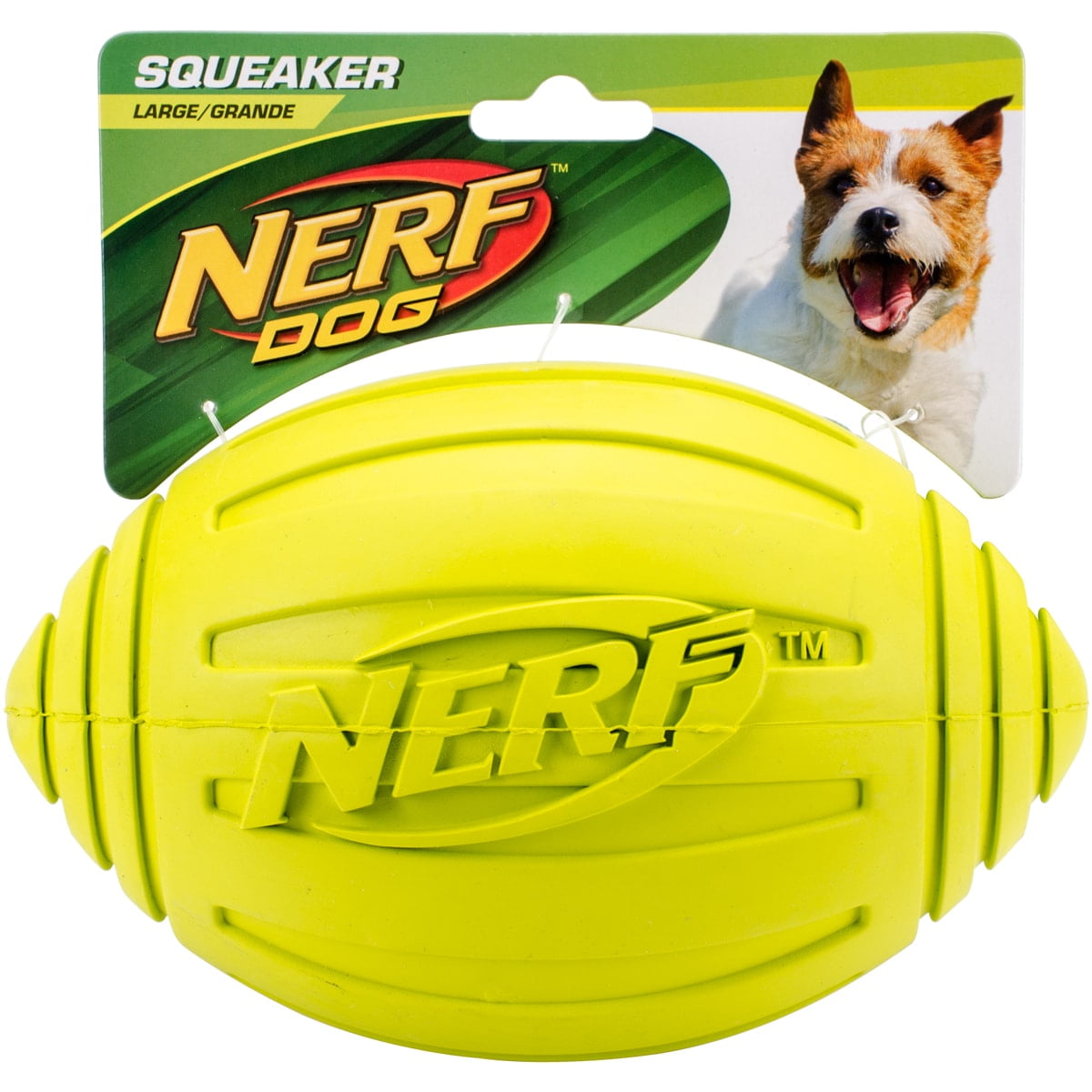 Nerf Ridged Squeak Football 7" Green Walmart Canada