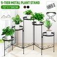 thumbnail image 1 of Vintage Metal Flower Pot Holder Stable Plant Stand Rack Display Garden Decor Shelf for Balcony Patio Yard Outdoor Indoor, 1 of 14