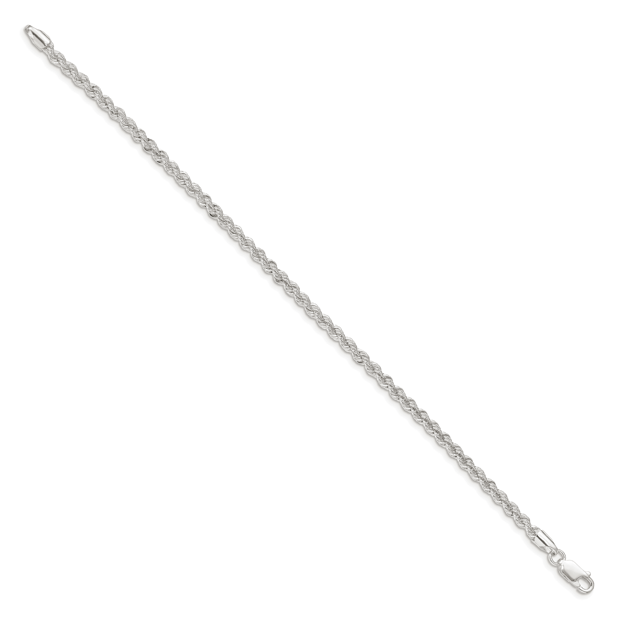 Bracelet En Argent 925 à Trois Chaînes Torsadées - Longueur 19 Cm, Fermoir Mousqueton, Occasion Bon état