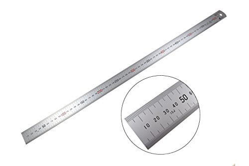 Shinwa 150 mm Rigid 15 mm x 0.5 mm Zero Glare Satin Chrome Stainless Steel Machinist Engineer Ruler/Rule with Graduations in mm and .5mm Model 13005