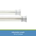 thumbnail image 5 of Kenney® Twist & Fit™ No Tools Rust-Resistant Painted Steel Straight Tension Shower Curtain Rod, 42-72", Brushed Nickel, 5 of 5