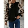 thumbnail image 5 of Long Sleeve Shirts for Women Color Block Raglan Tops Casual Crewneck Basic Tees Fall Fashion Clothes Black XL, 5 of 8