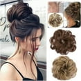 thumbnail image 4 of Chouchou en Forme de Chignon Bouclé Naturel et Désordonné, Véritable Extension de Cheveux Humains, 4 of 5