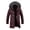 Red, variant on Men's Winter Warm -Lined Hooded Parka Coat, Windproof Long-Sleeved Casual Jacket with Trim, Solid Color Outdoor Trench Style Jacket