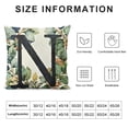 thumbnail image 5 of YINGXI  English Alphabet N Eucalyptus Leaves Throw Pillow Cover,Square Modern Spring Summer Letter Cushion Case Monogram Decoration for Sofa Couch 20x20in, 5 of 5