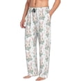 thumbnail image 2 of Uemuo Rabbit And Flower Pattern Men's Wide Leg Palazzo Lounge Pants with Pockets Light Weight Loose Comfy Casual Pajama Pants-X-Large, 2 of 9