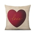 thumbnail image 4 of Vintage Valentine's Day Love Throw Pillow Covers 20"x20", Set Of 4, Linen Study Sofa Cushion Cover Indoor Living Room Home Decor, 4 of 7