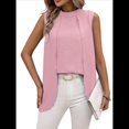 thumbnail image 1 of Camisetas Sin Mangas Informales de Negocios para Mujer, Atuendos de Verano Sin Mangas, Camisas de Trabajo Elegantes y de Moda de 2025. Rosa XL, 1 of 8