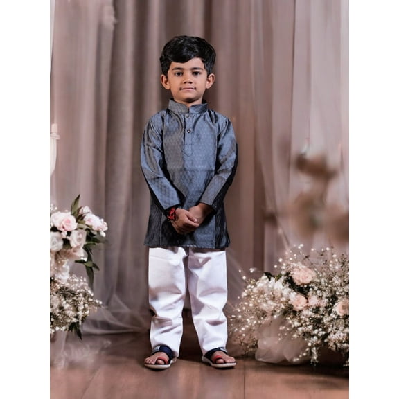 Traditional Jacquard Kids Kurta Pajama Set, Cultural Wear