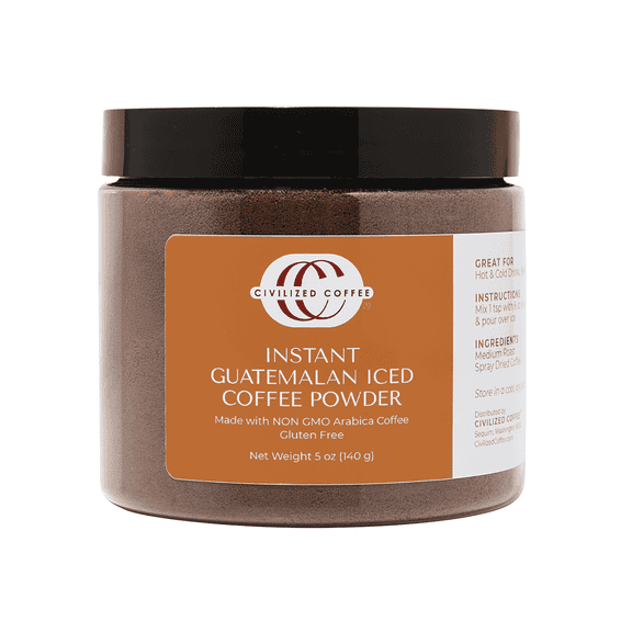 Civilized Coffee Instant Iced Coffee Powder Guatemalan Unsweetened Jar (5oz)