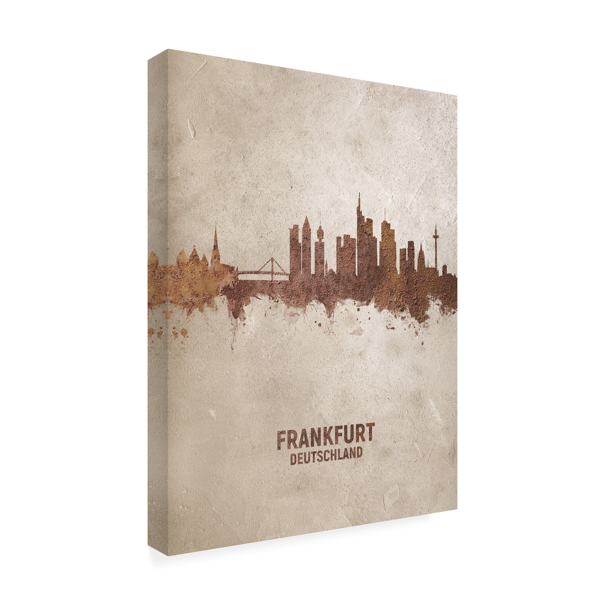 Trademark Fine Art 'Frankfurt Germany Rust Skyline' Canvas Art by Michael Tompsett