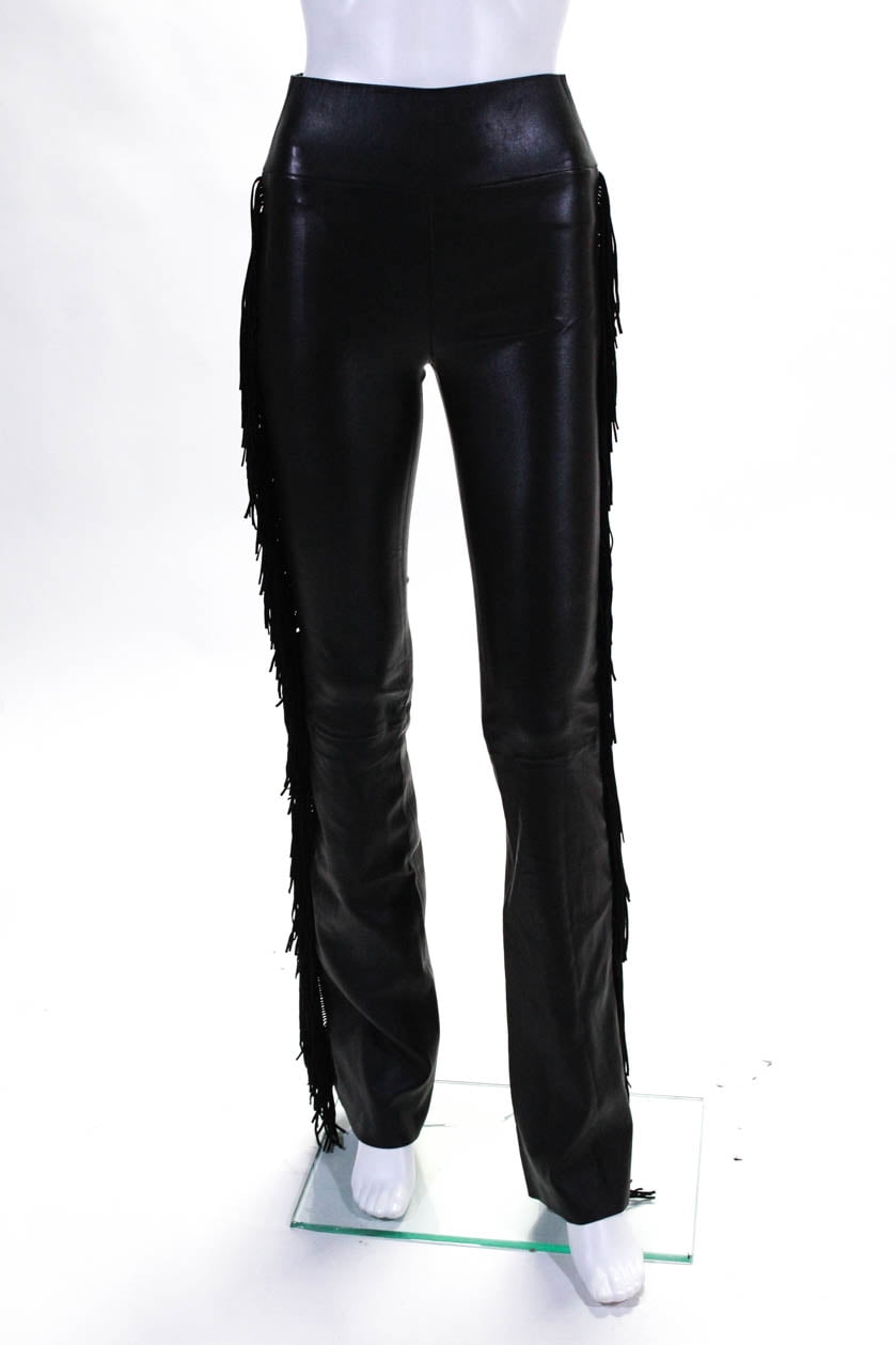 Sprwmn Womens Leather Flared Fringe 