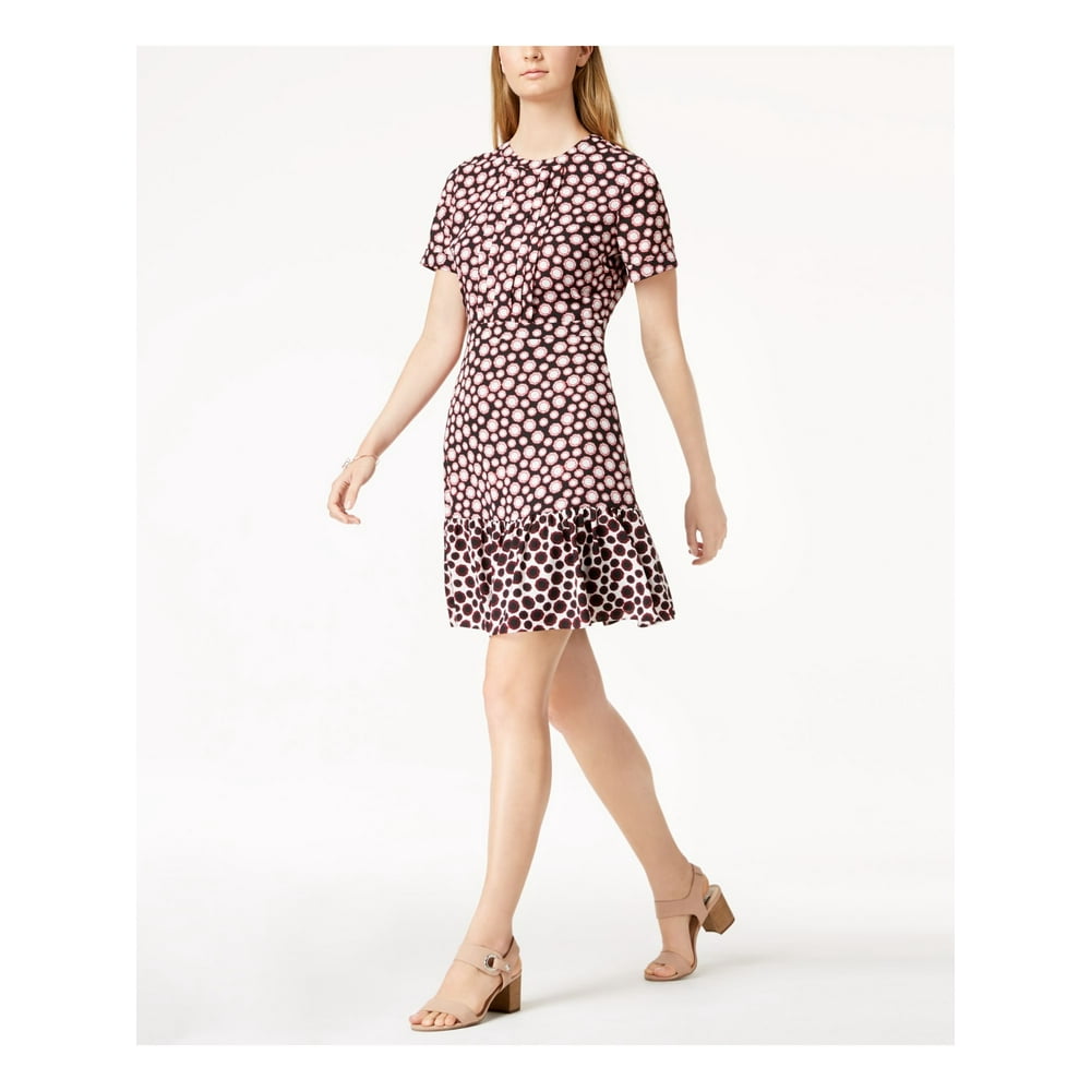 Maison Jules MAISON JULES Womens Black Ruffled Trim Polka Dot Short