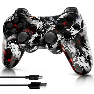 ISHAKO Wireless Controller for P3/PC, Game Remote with 6-Axis Seneor, Double Vibration Joystick