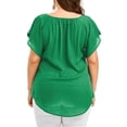 thumbnail image 5 of UKAP Women's Casual Plus Size Tunic V Neck Short Sleeve Chiffon Blouse Casual Loose Shirt Tops, 5 of 5