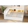 thumbnail image 4 of Lit de Jour en Bois Blanc Pleine Grandeur avec Rangement et Chargement USB, 4 of 6
