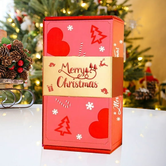 Huadaliy Surprise Pop Up Boîte-Cadeau Rebondissant Boîte-Cadeau pour l'Argent des Cadeaux (Rouge 10 Cartes)