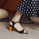 thumbnail image 5 of Sandalias de verano para mujer con tacones altos de cuero de microfibra de color sólido a la moda Wmkox8yii shjk7099, 5 of 9