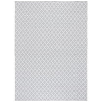 SAFAVIEH Montauk Jolyon Diamond Cotton Area Rug, Light Grey/Ivory, 8' x 10'