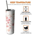 thumbnail image 2 of Pink Cherry Blossom 20 Oz Skinny Tumbler with Lid and Straw - Double Wall Vacuum Coffee- Insulated Travel Coffee Mug, 2 of 7