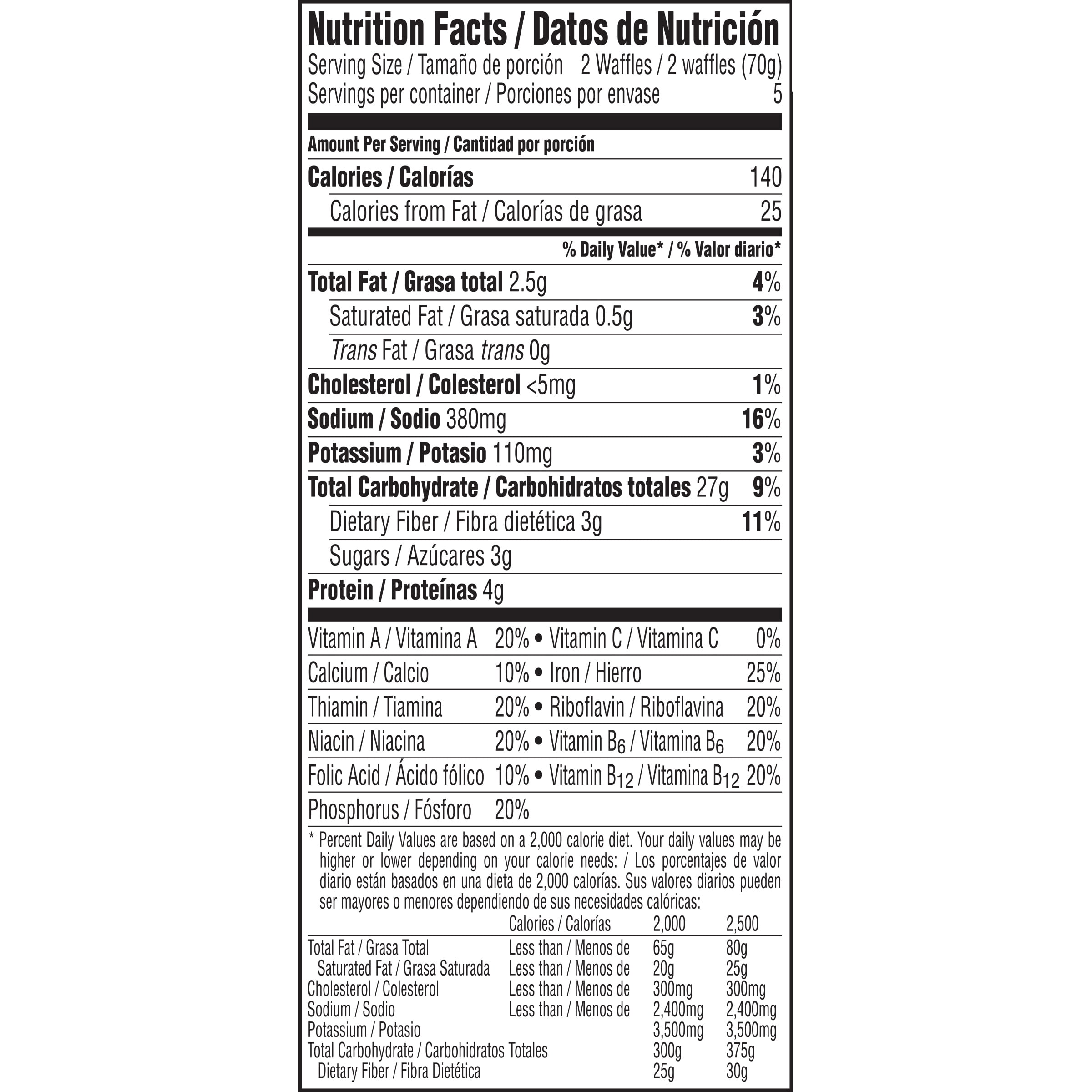 eggo frozen waffles nutrition facts eggo frozen waffles nutrition facts