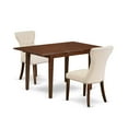 thumbnail image 2 of East West Furniture Norfolk 3-piece Wood Dining Set in Mahogany/Light Beige, 2 of 6